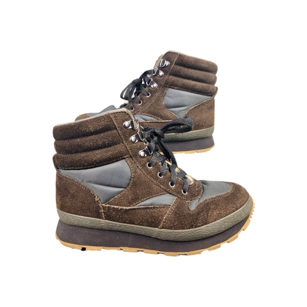 Vintage Mens LL BEAN Sherpa Lined Sz 8W Boots Thinsulate Hiking Snow Hook & Loop